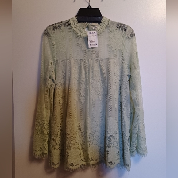 NWT ULTRA PINK BRAND, NWT WOMENS BLOUSE,LONG, SLEEVE, MINT GREEN. SIZE MEDIU… - Picture 5 of 7